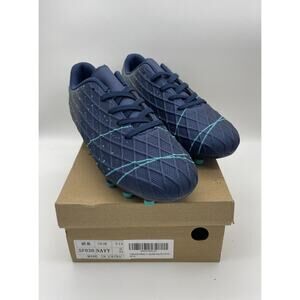 Tobfis Kids Size 2 Athletic Outdoor Soccer Cleats Navy Blue